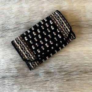 Vintage VERA BRADLEY Zebra 2001 Wallet Long Wallet Black Cream Brown Velcro Y2K